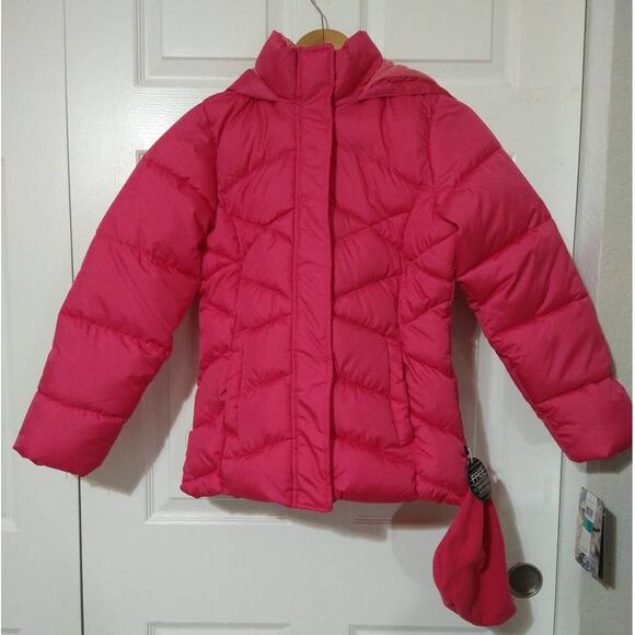 CB SPORTS Girls Puffer Jacket, Large (14-16), Pink Coat + Free Fleece Beanie - Picture 15 of 15